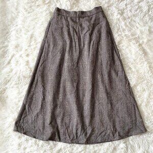 Glen Check Flare Long Skirt F Brown